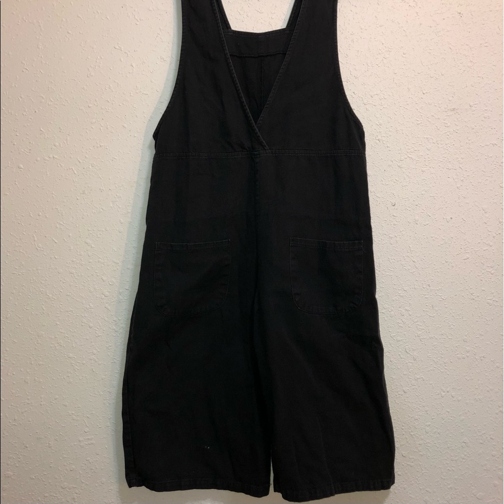 Black cropped pant jumpsuit for short person
